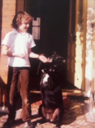 Mary as a child with her dog